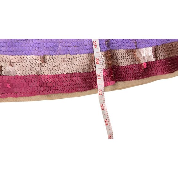 Mac Duggal Striped Sequin Long Sleeve Colorful Mini Dress Size 4 NWT - Picture 9 of 9